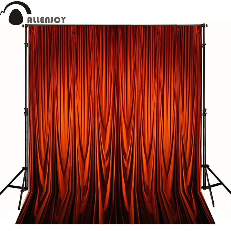 

Allenjoy photographic background Orange silk curtain folds photo backdrops for sale professional fabric vinyl Computer printing