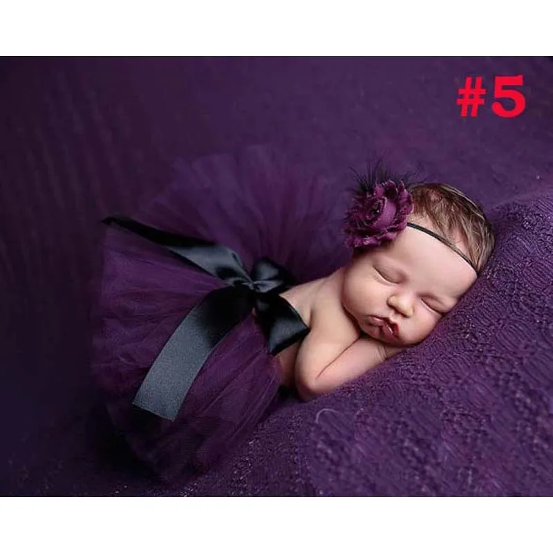 Юбка-пачка для новорожденных, детская юбка-пачка с подходящей повязкой на голову для фотосъемки новорожденных, подарок для душа TS001