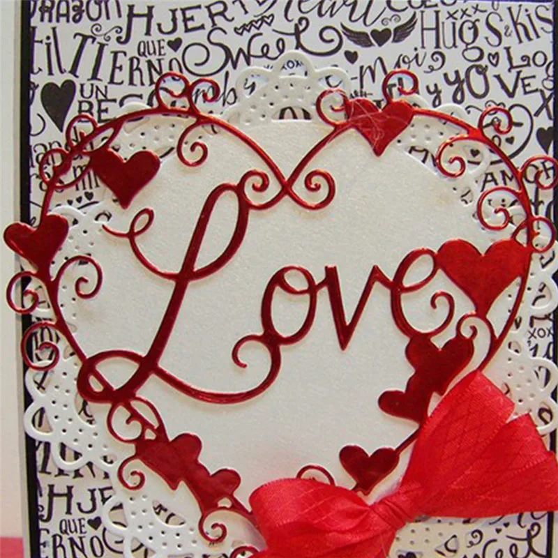 

Eastshape Love Word Metal Cutting Dies Scrapbooking Heart-shaped for Card Making Album Embossing Crafts Diecut New Dies for 2019