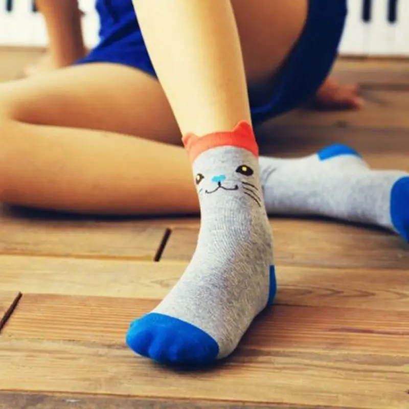 Harajuku Japanese Cartoon Cat Lovers Cotton Women's Ankle Socks Spring Winter Style Creative Girls Fashion Lady socks sport