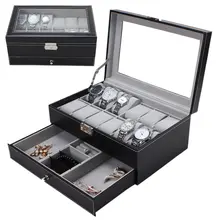 OUTAD 12 Slots Watches Display Box Jewelry font b Storage b font Packaging Gift Casket Double