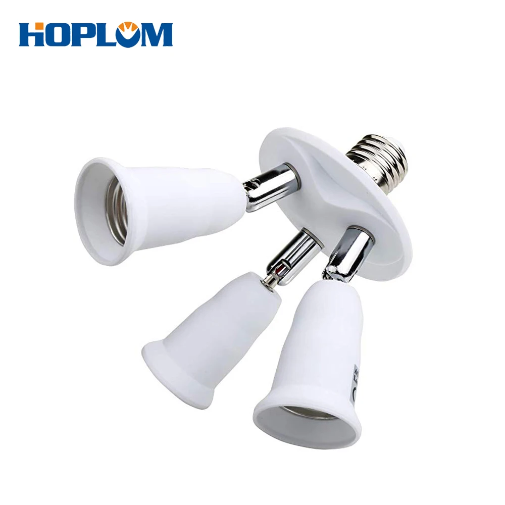 

Light Bulb sockets E26 & E27 to E26 & E27 Adapter Converter,Lampholder Universal Head 360 Degrees Adjustable Splitter (3 Port)