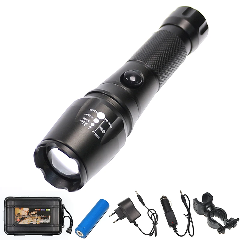 Night Self Defense Tactical LED Flashlight with SOS Function 5 Modes