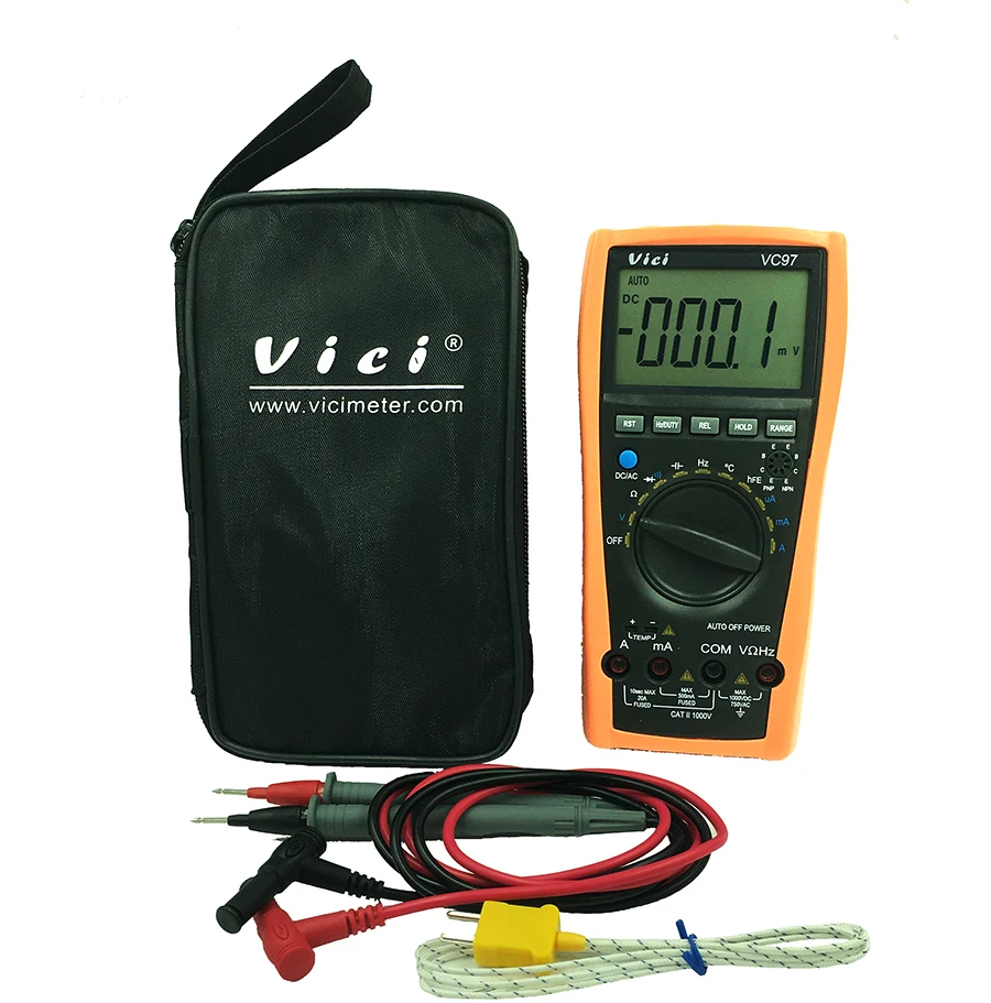 

VICI VC97A 3 3/4 digital multimeter voltmeter ammeter AC DC voltage current Resistance Capacitance frequency Tester auto range