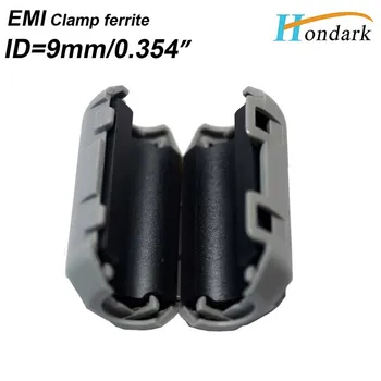 

inner 9mm 0.35''clip RF choke ferrite bead cable wires EMI filter ferrite core clamp Noise cancel ferrite ring ,80pcs/lot
