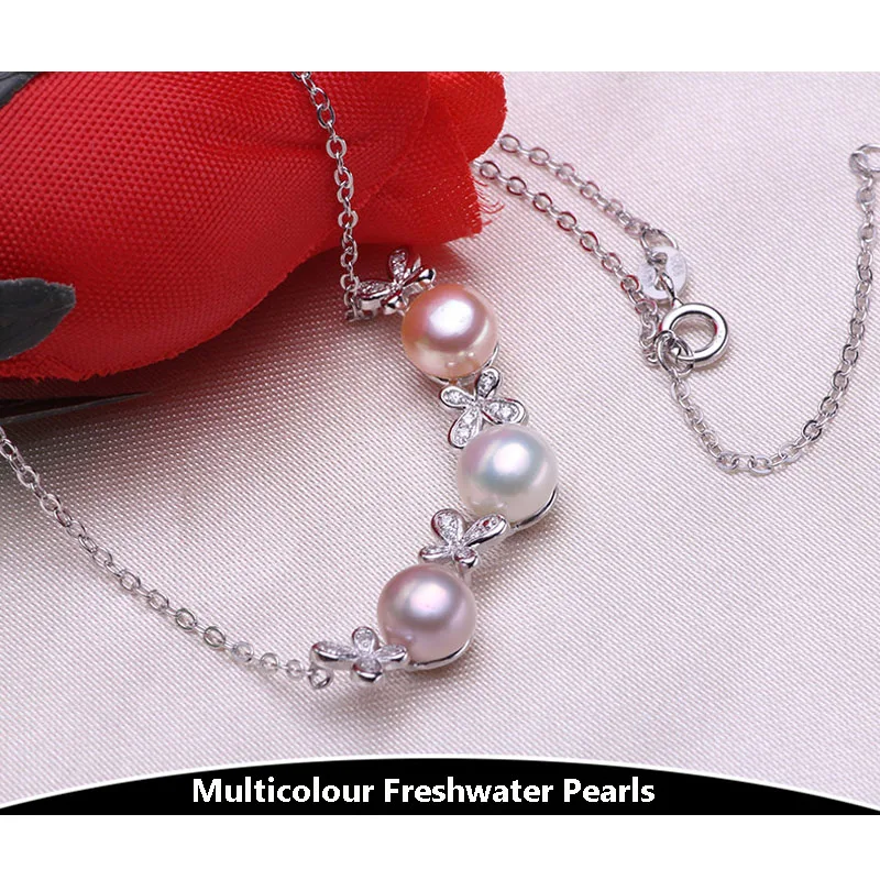 Женское ожерелье из серебра 925 пробы с пресноводным жемчугом 8 9 мм|jewelry necklace|jewelry