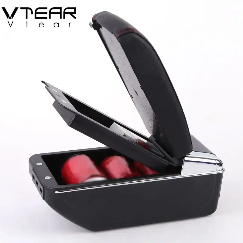 For F ord Fiesta 3 MK7 2011-2018 Car Armrest Accessories Centre Console Storage Box Arm Rest Black