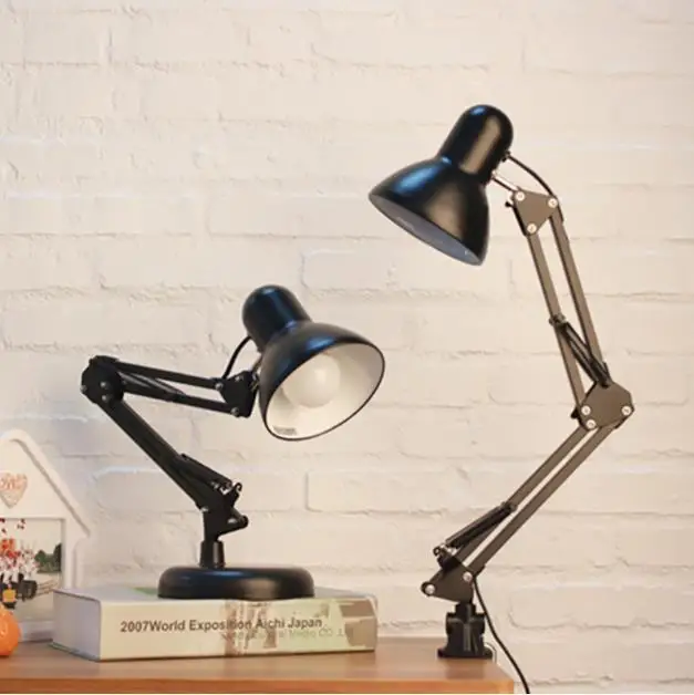 Modern simple adjustable desk lamps E27 LED vintage table for study office reading night light bedroom library living room | Лампы и