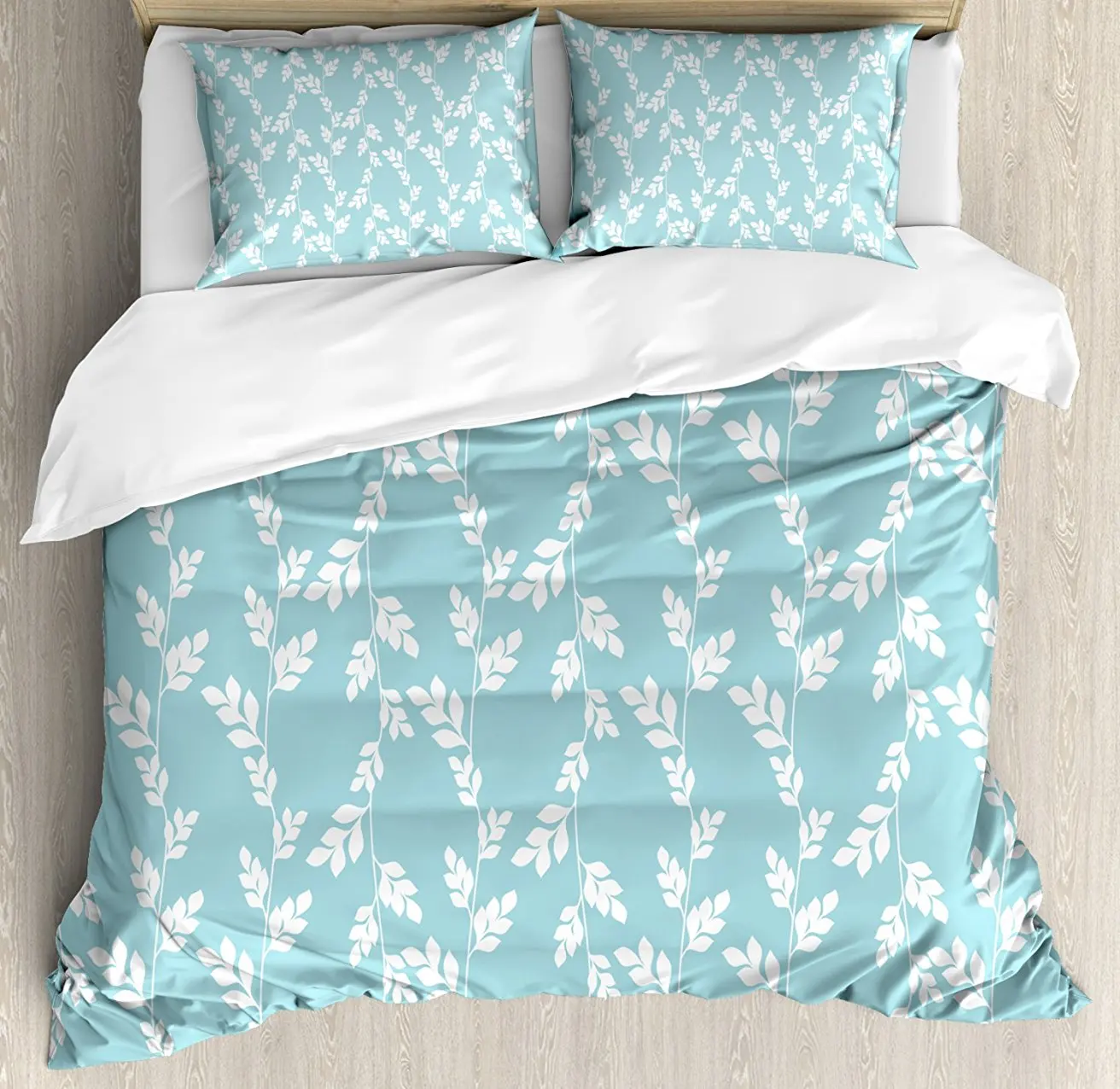 

Duvet Cover Set, Rural Meadow Field Yard Wildflowers Farmhouse Style Cottage Countryside Garden, 4 Piece Bedding Set