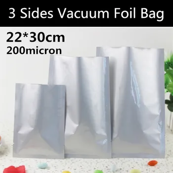 

New 30pcs 22x30cm (8.7'' * 11.8'') 200micron Large 3 Sides Foil Vacuum Bag Cooked Food/Spice/Meat/Fish Storage Bag