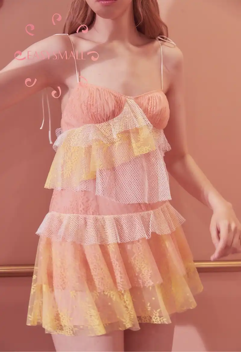 Easysmall For Love Lemons Women Dress Summer Beach Sexy Backless High End Floral Lace Ruffle High Waist Sleeveless Dresses Dresses Aliexpress