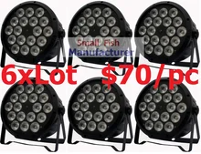 6xLot DJ Necessity Disco DMX Lamp LED Par Light 18x12W RGBW Quad Color Home Party Lights DJ Equipment Stage Effect Beam Lighting