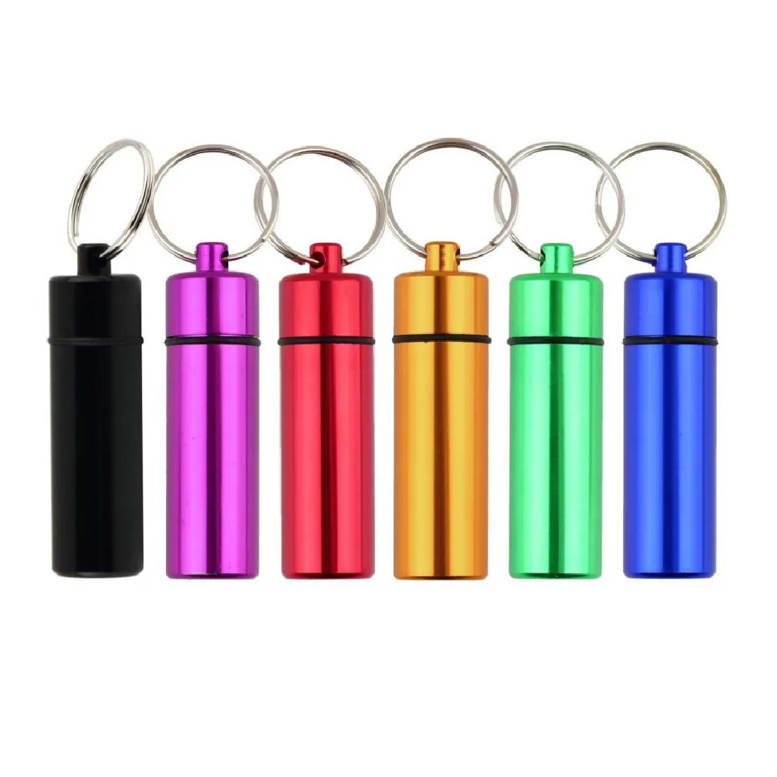 

Remarkable 1Pc Waterproof Aluminum Pill Box Case Bottle Cache Drug Holder Container Keychain Medicine Box Health Care