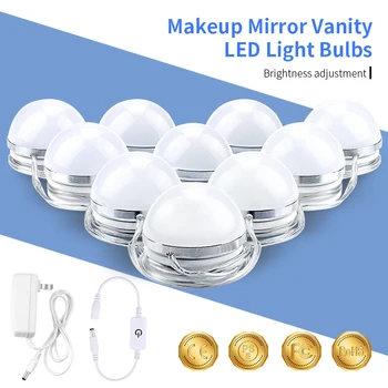 

Makeup Mirror Vanity Light LED Bulbs Kit Lighting For Dressing Table Hollywood Mirror Cosmetic Lamp 6 10 14 Bulb Chain Dimmable