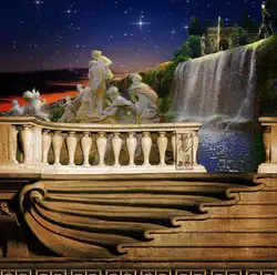 Греция греческие ночи водопад лестница звезда фоны Высокое качество компьютер печати дети Фон