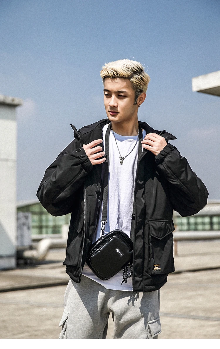 Men Winter Padded Jackets Warm Winter Coats Men Clothes Thick Warm Zipper Jacket  Black Large Size Hooded  Coat  2019 Sale  (2)