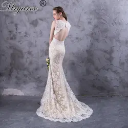 Mryarce vestido de novia Замочная скважина сзади Кружева Русалка Свадебные платья Свадебное платье с v-образным вырезом Свадебные платья «Принцесса»