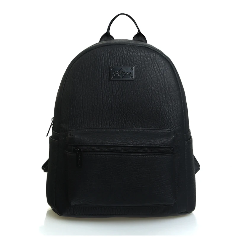 Fashion Brand Waterproof Small Black Cool Backpacks Women PU Leather