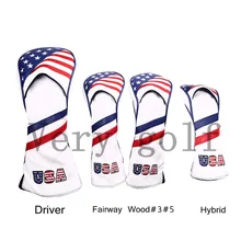 Натуральная головные уборы для гольфа флаг США Стиль головные уборы для водителя Гибридный fairway Wood клуб