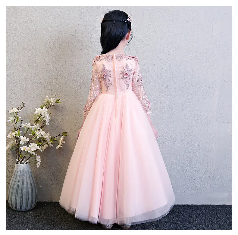 Платье с цветочным узором для девочек детское платье для свадебного торжества платье для первого причастия для девочек бальное платье