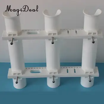 

MagiDeal Strong ABS Plastic Boat Marine 3 Tubes Links Fishing Rod Rack Rests White for Kayak Yacht Deep Sea Fishing Tackles