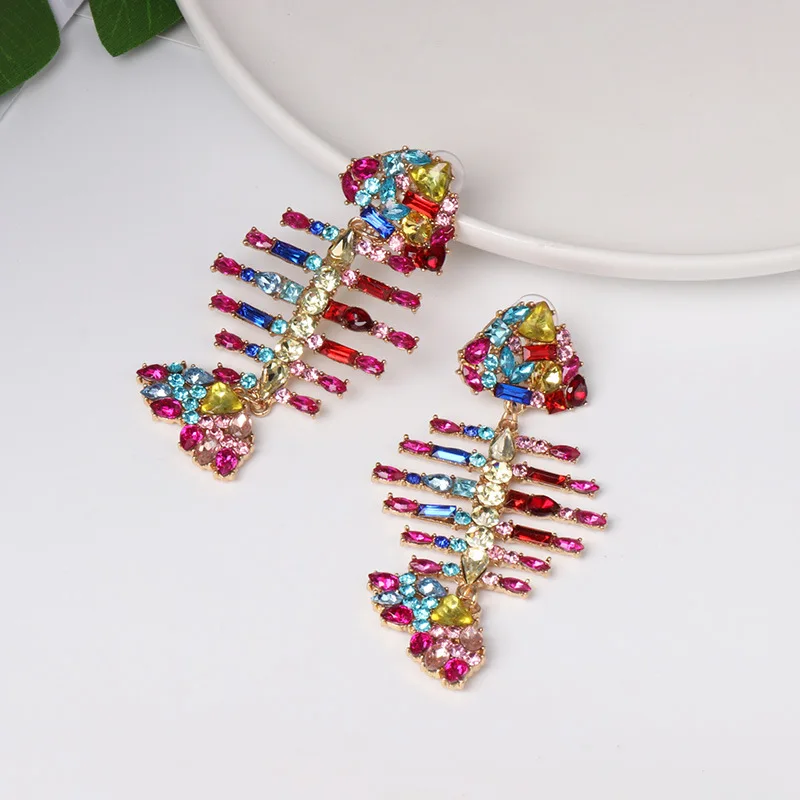 

Fashion Gradient crystal Fish Earrings for Women Wedding Party Vacation Gifts Bridal Earrings Handmade 2019 Jewelry