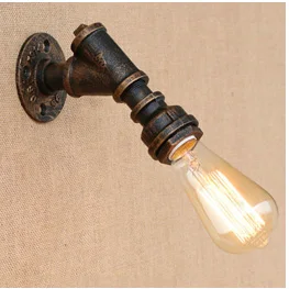 Indústria do Vintage do Punk de Vapor Lâmpada de Parede Loft Restaurante Clube Varanda Corredor Café Luz Arandela Tubulação Água Edison E27 Sutiã Bar 14 High Quality light sconce