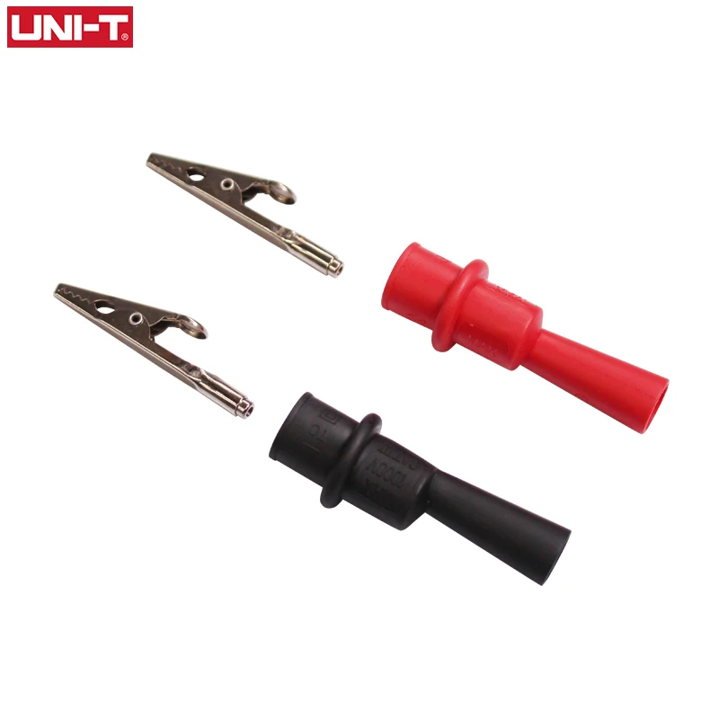 1 쌍 UNI-T 악어 악어 테스트 클립 전기 클램프 멀티 미터 테스터 프로브 스루 홀 M4 나사 보어 (프로텍터 포함)