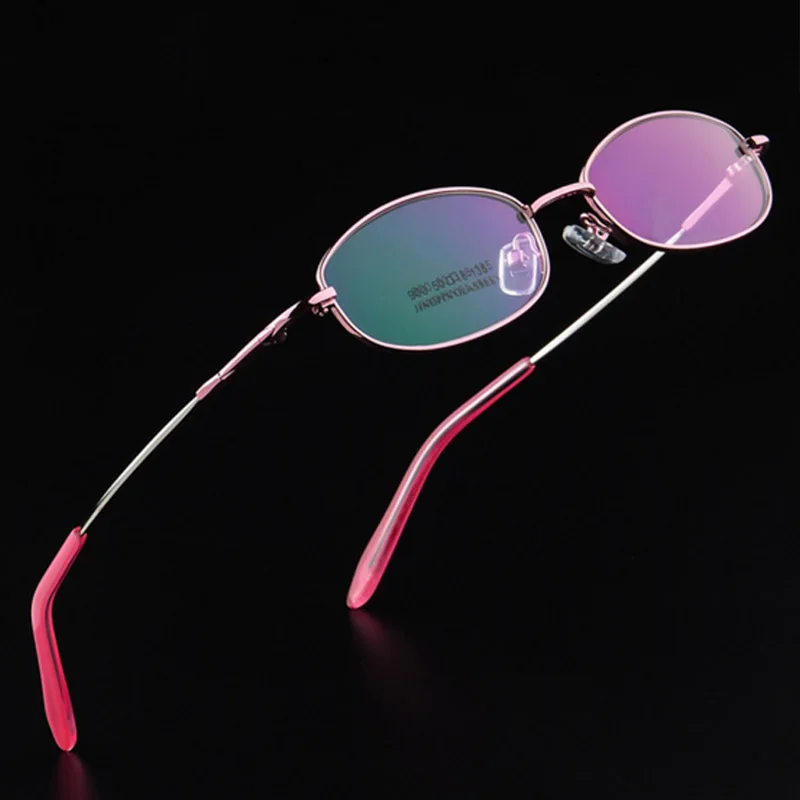 rosa Brillen Teile Frauen los Optische Schwarzes rot purpurrot 10 Speicher Titan Rahmen Retro Verschreibungspflichtigen Vollrand Metall Brille ZYw5dnq