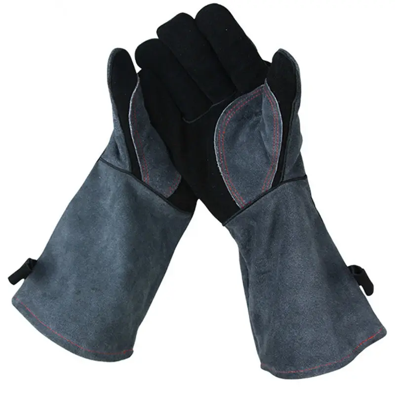 Кожаные перчатки для барбекю, термостойкие перчатки для приготовления пищи, рукавицы для выпечки, садовода, плотника, защитное снаряжение для работы B33
