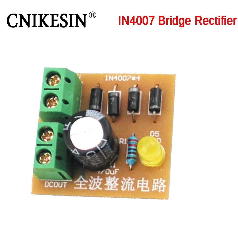 CNIKESIN Diy kit IN4007 Bridge Rectifier AC to DC Power Converter Full