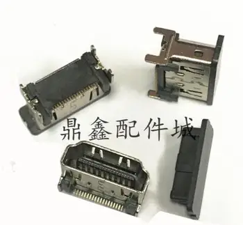 

10PCS 180 degree vertical HDMI high-definition interface female copper 19Pin gold-plated patch fixed foot straight import
