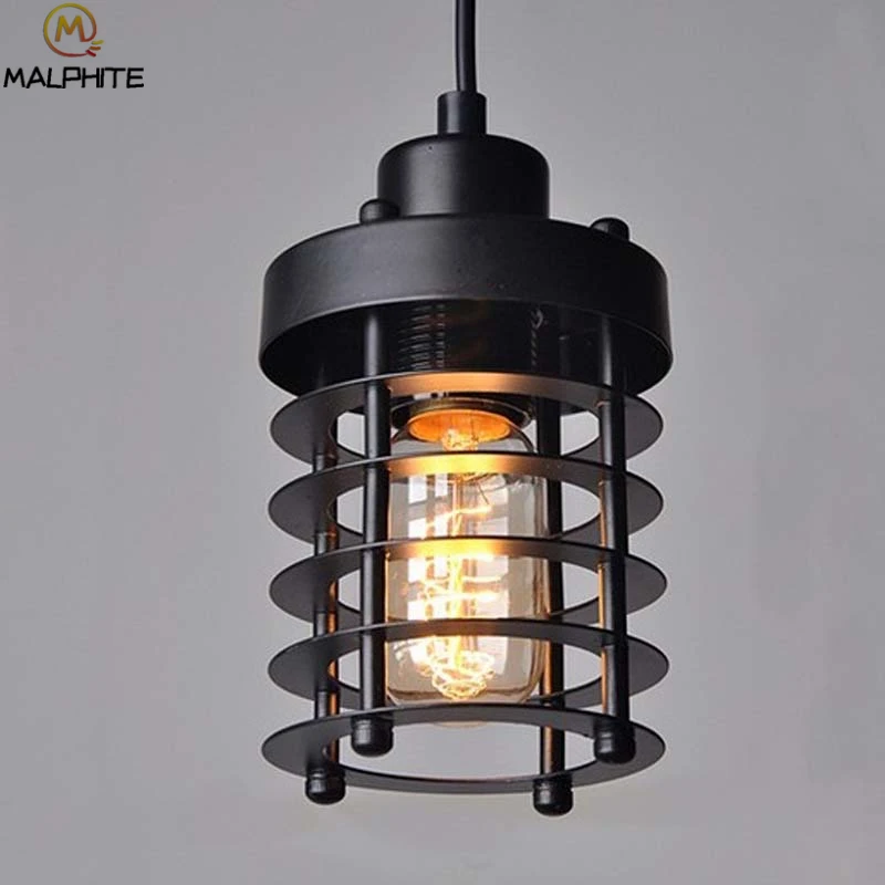 

Modern Vintage Loft LED pendant lamp Black Metal hanging pendant Light retro Cafe luminaires Industrial decor lighting Fixtures