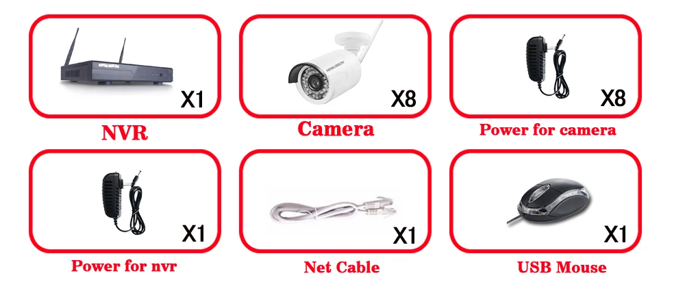 Ninivision 8ch 1080 P NVR WI-FI комплект видеонаблюдения Разъем andplay 1080 P HD 2.0mp Беспроводной Водонепроницаемый Ночное Видение видеонаблюдения Системы