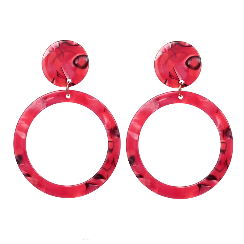 Women's Earrings Fashion Korea Acrylic Leopard Pattern Bohemian Charm Geometric Drop Earrings for Girls Jewelry Gifts New - Окраска металла: ez251c