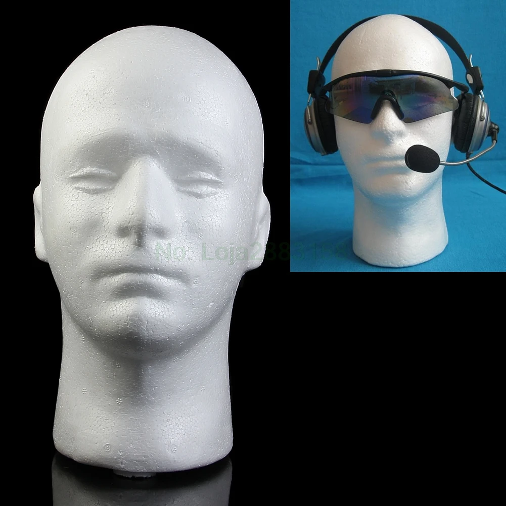 

Male Styrofoam Mannequin Manikin Foam Head Model Glasses Hat Wig Display Stand