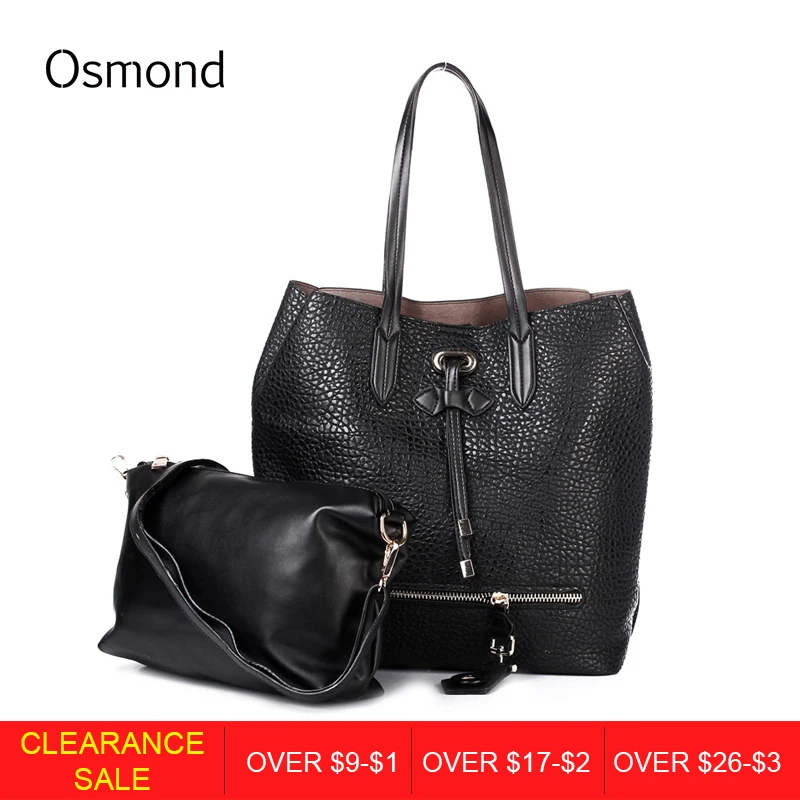 

Osmond Fashion Women Composite Bags Texture Top PU Leather Crocodile Handbags Large Capacity Shoulder Bag