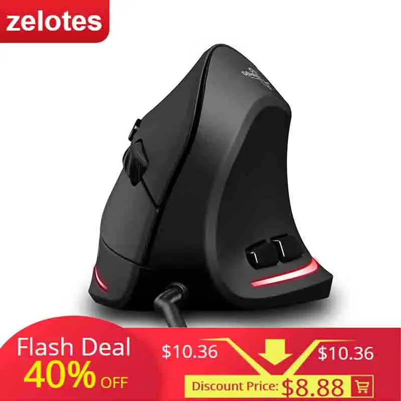 

T-20 Mouse Wired Vertical Mouse Ergonomic Rechargeable 4 3200 DPI Optional Portable Gaming Mouse for Mac Laptop PC Computer