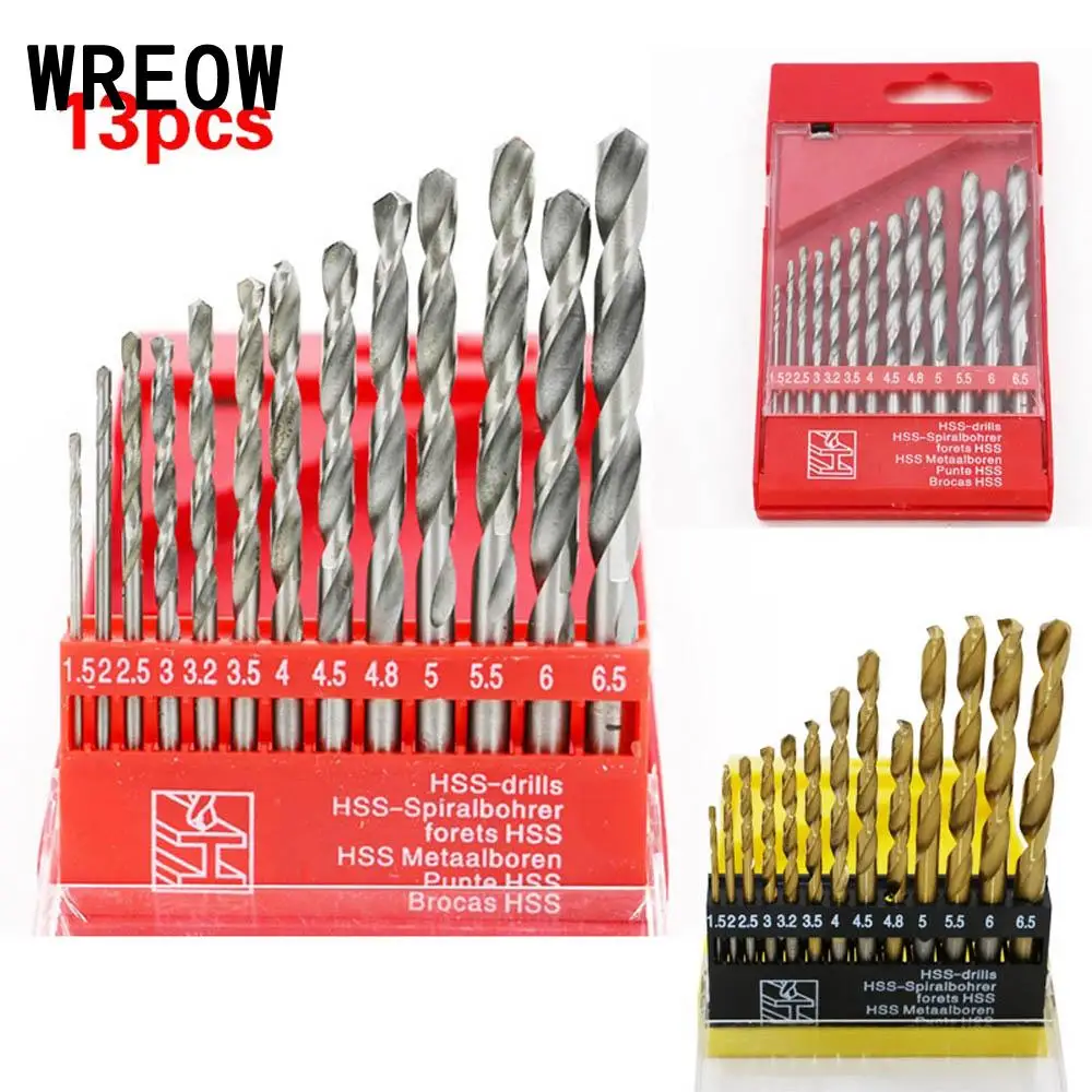 Набор сверл из быстрорежущей стали с титановым покрытием 1 5 6 мм 13 шт.|woodworking tools|hss