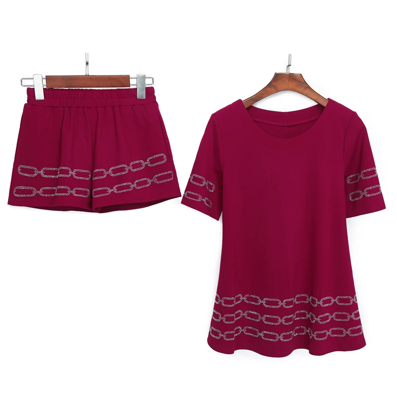 Женский летний костюм свободный топ и шорты со стразами|women set|womens casual shorts setwomen set |