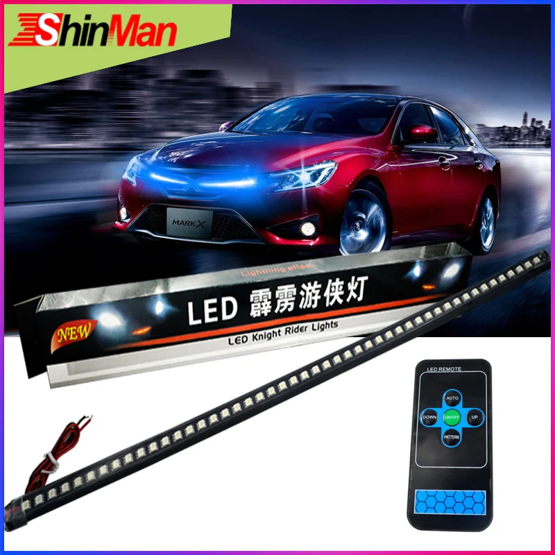 

ShinMan 7Colors+ Infrared Remote Control Colorfull Flash 56CM Car LED Flexible Knight Rider lights bar light Atmosphere lights