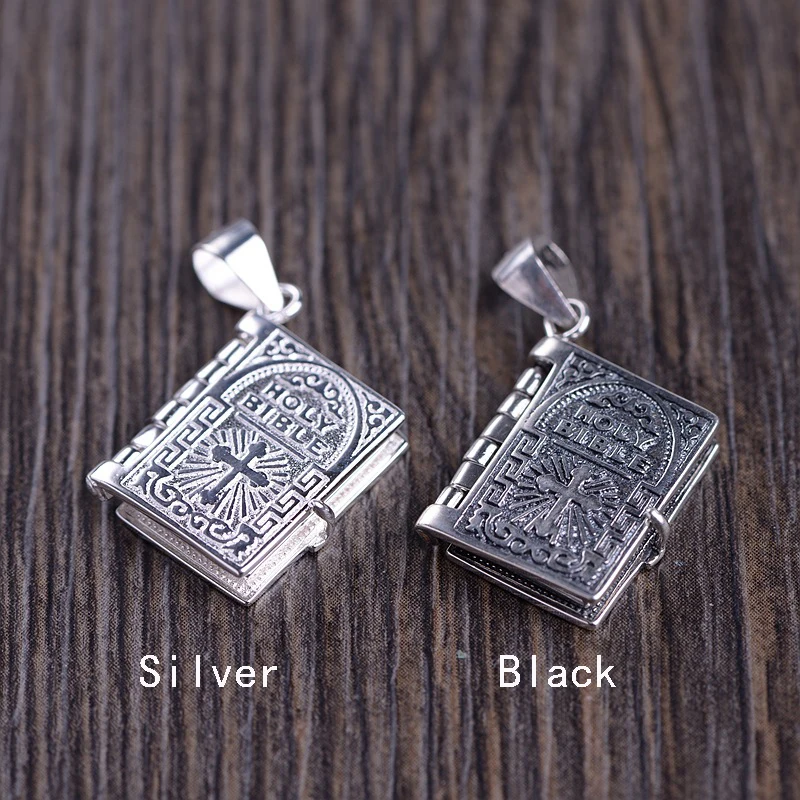 BALMORA 925 пробы серебряный кулон из Библейского Писания для женщин мужчин пара подарок крест религиозный Панк ювелирные изделия без цепи