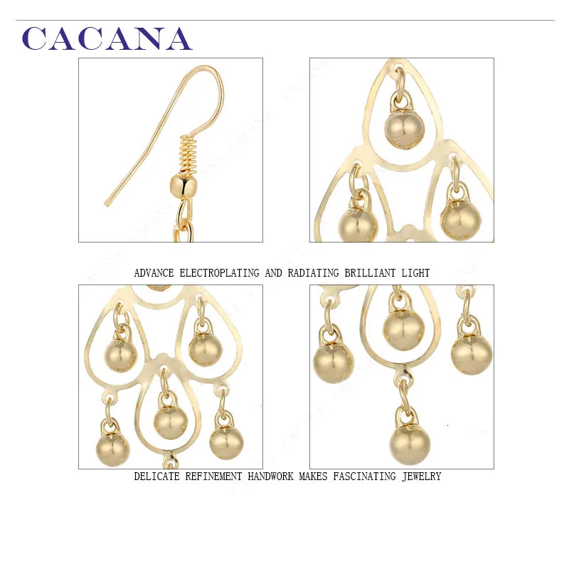 CACANA Dangle Long Earrings For Women Beautiful Round Water Drop Bijouterie Hot Sale No.A111 A112