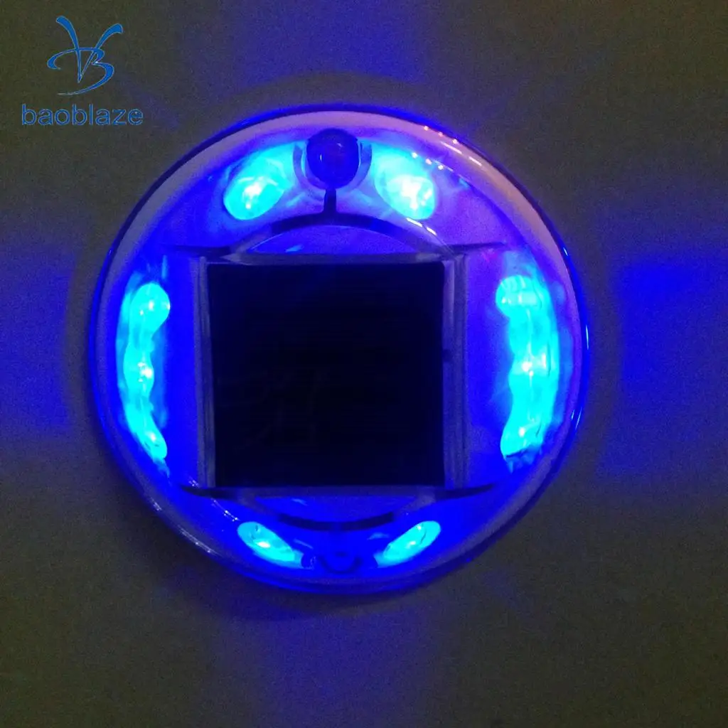 Baoblaze Solar LED Road Stud Light Pathway Deck Dock Driveway Garden Lamp Yellow