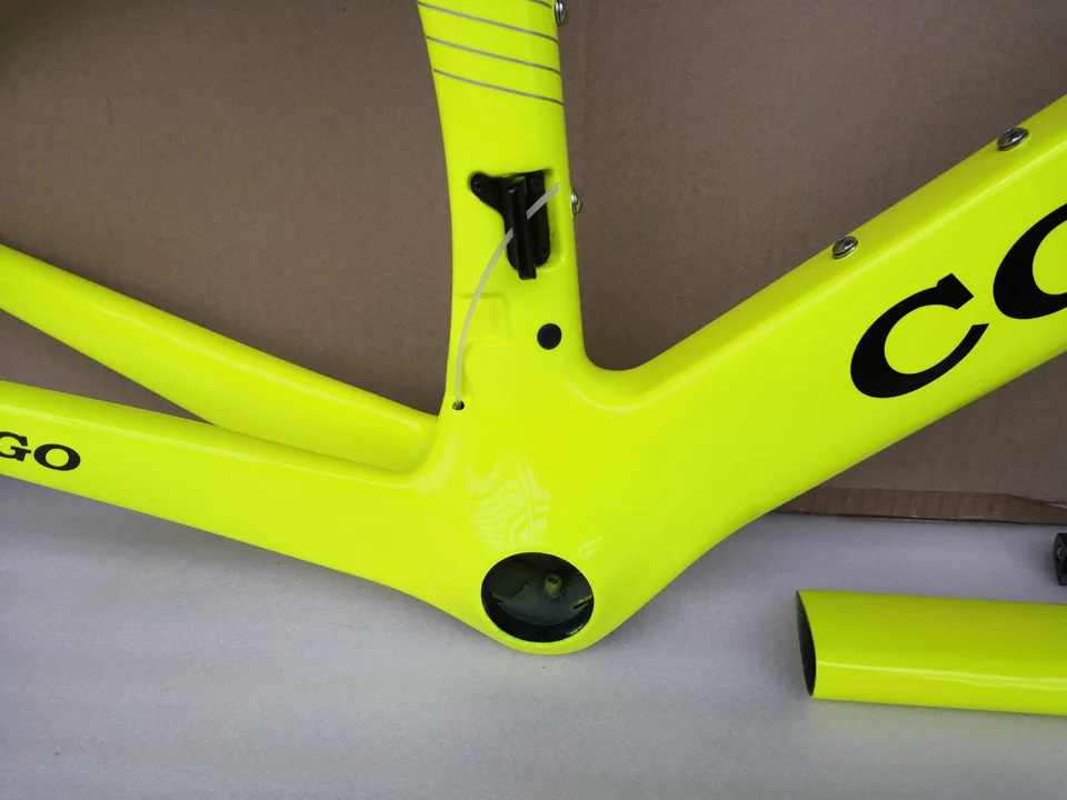 Sale T12 Color Carbon Road Bike Frame fluo yellow black Colnago Concept carbon bicycle frame can be XDB ship 3 Sale T12 Color Carbon Road Bike Frame fluo yellow black Colnago Concept carbon bicycle frame can be XDB ship 3