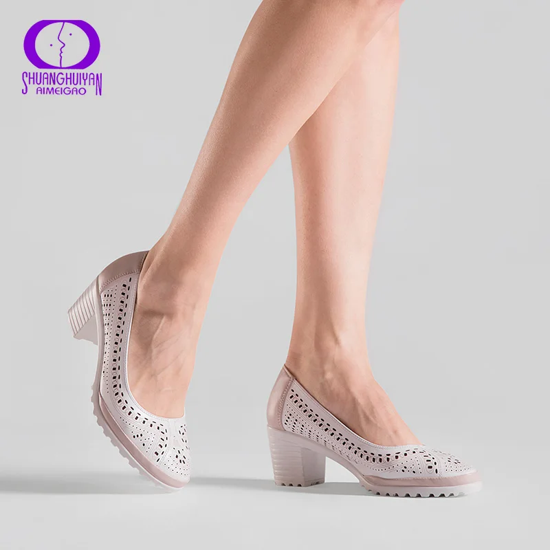 Летние стильные сандалии с вырезами женская обувь из мягкой кожи милые женские туфли-лодочки с острым носком на высоком каблуке туфли в стиле ретро размера плюс