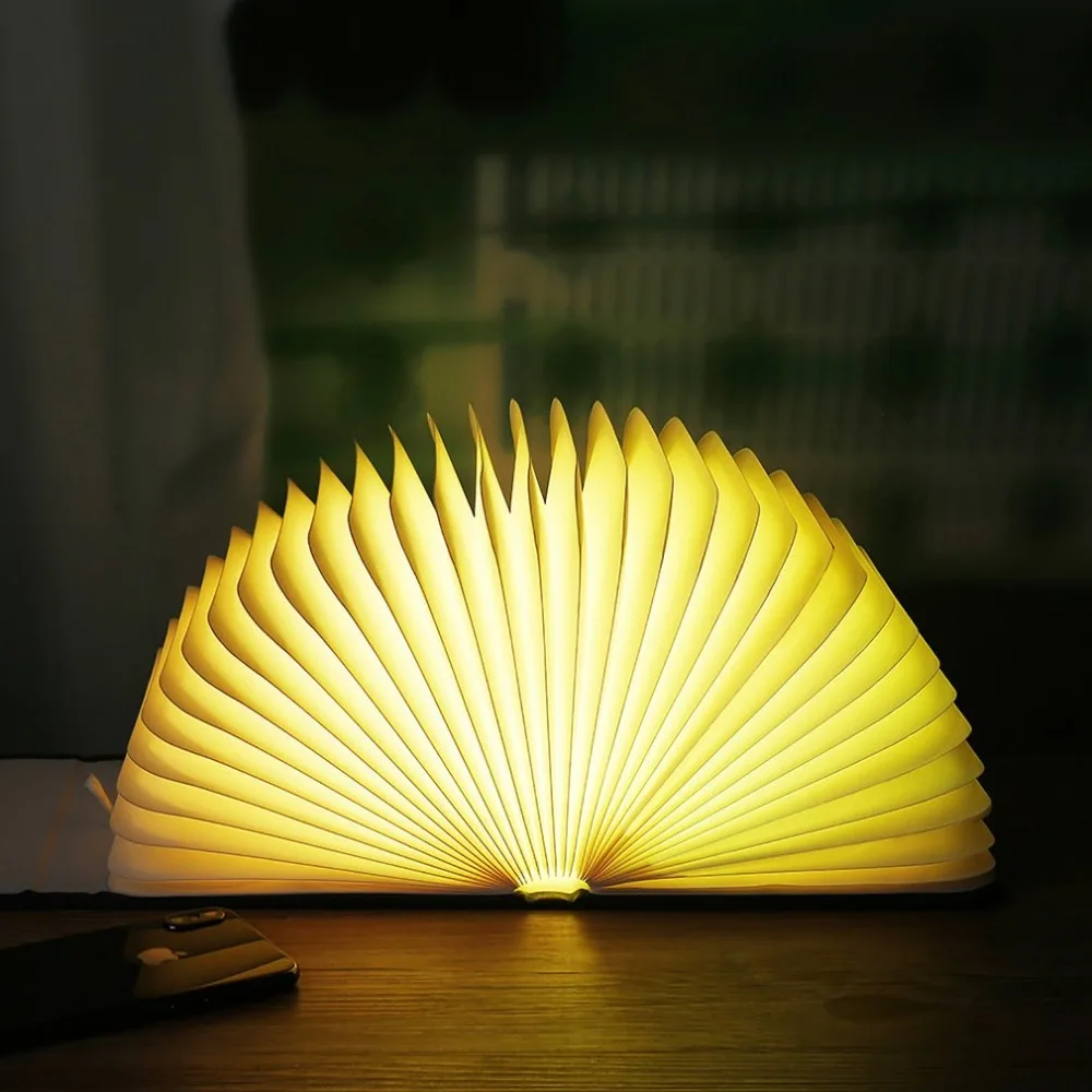 

Magnetic USB Rechargeable LED Foldable Wooden Book Lamp Night Light Desk Lamp Xmas Gift
