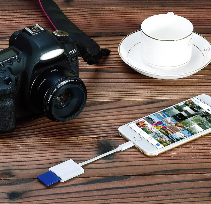 New-Micro-Lightning-to-SD-Card-Camera-Reader-adatper-cable-13cm-for-Apple-iPad-Air-mini