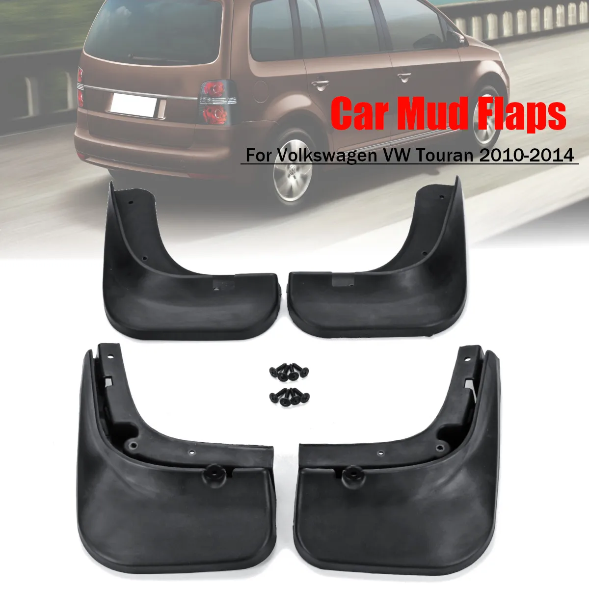 

4Pcs Car Mudflaps Front Rear Fender Flares Splash Guards Mud Flaps Mudguards for VW Touran 2010 2011 2012 2013 2014