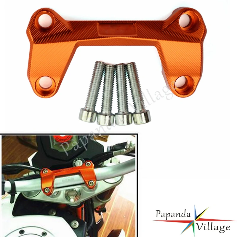 Orange Motorbikes Aluminum Handlebar Fat Bar Riser Top Cover Handle Bar